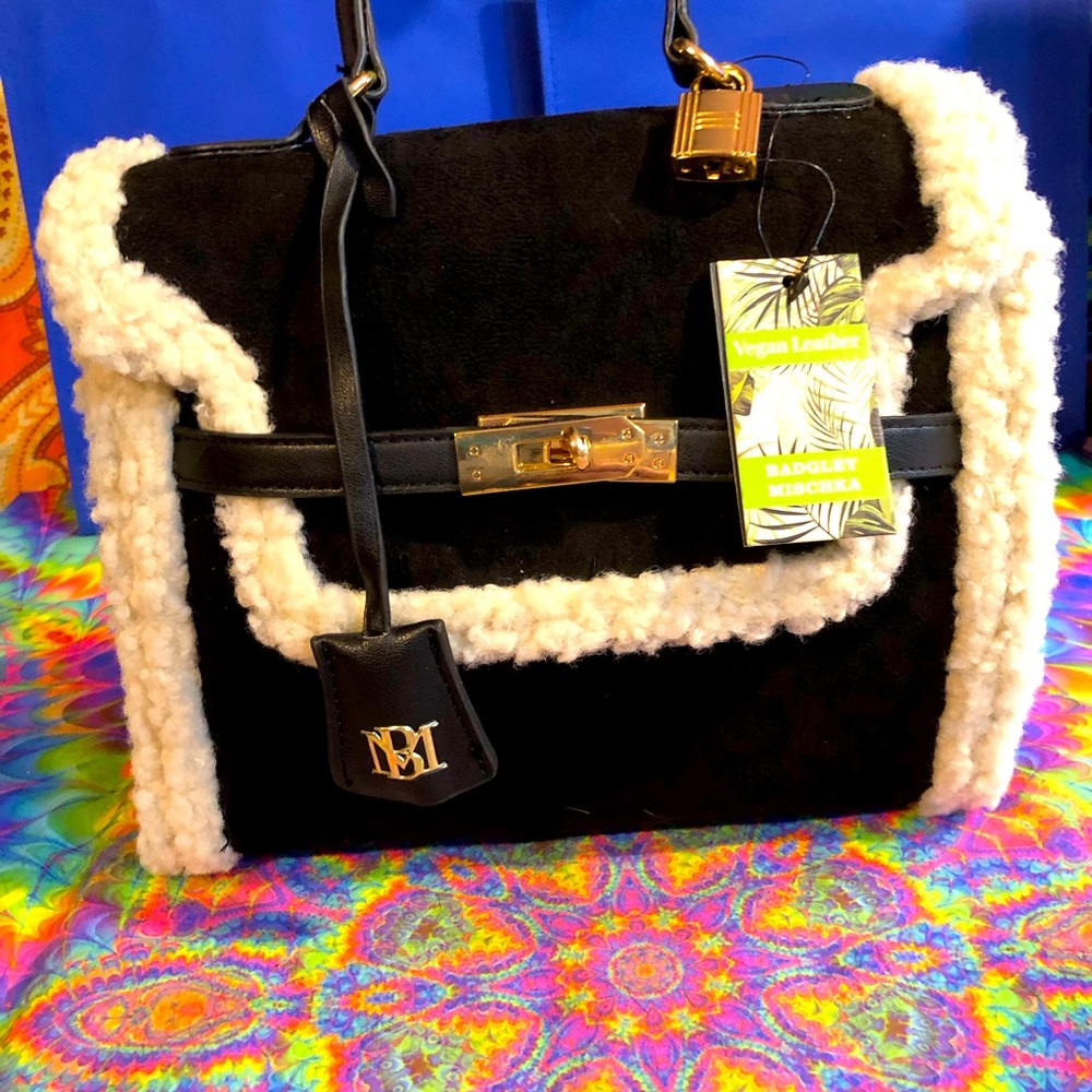 Fur Satchel Vegan Leather